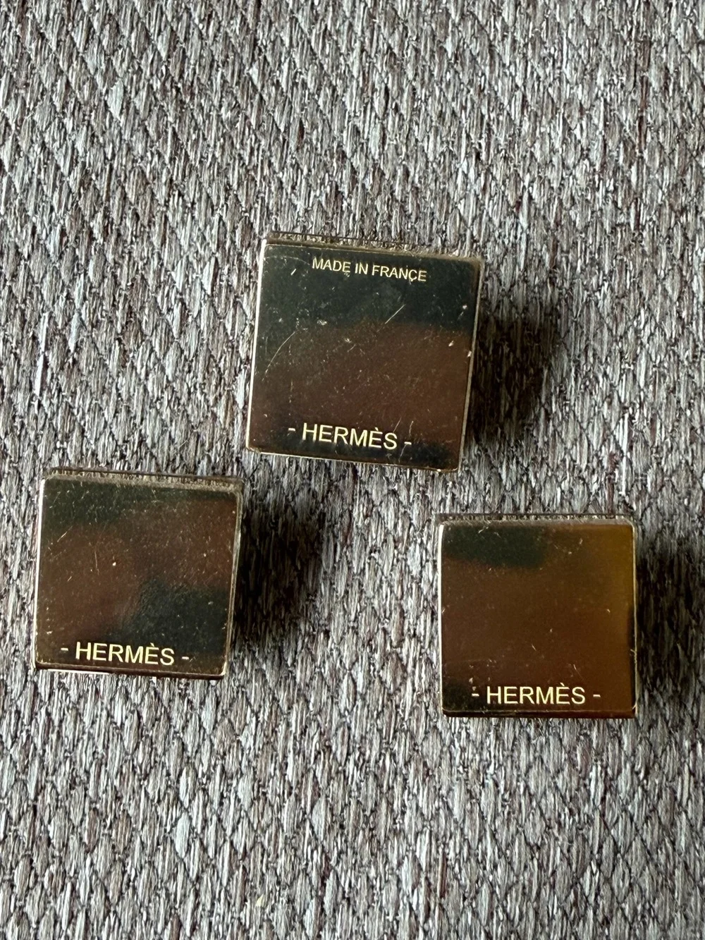 HERMÈS Medor Scarf Ring 3-Piece Set Golden